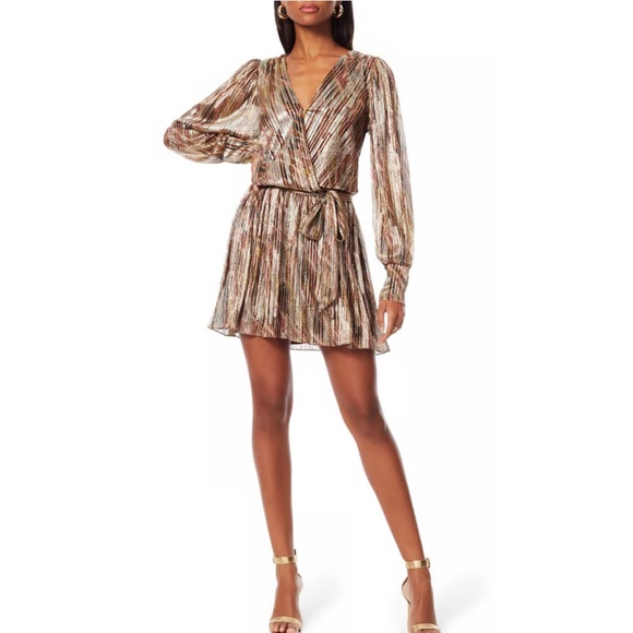 Ramy Brook Dresses & Skirts - Ramy Brook
Metallic Faux-Wrap Mini Dress